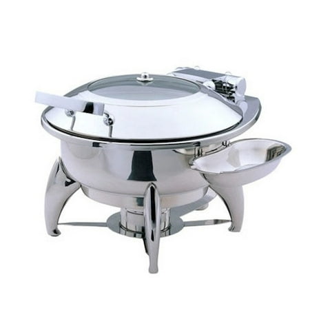 SMART Buffet Ware ''Save on Additional Items''-Medium Round Chafing Dish with Glass Lid and Base