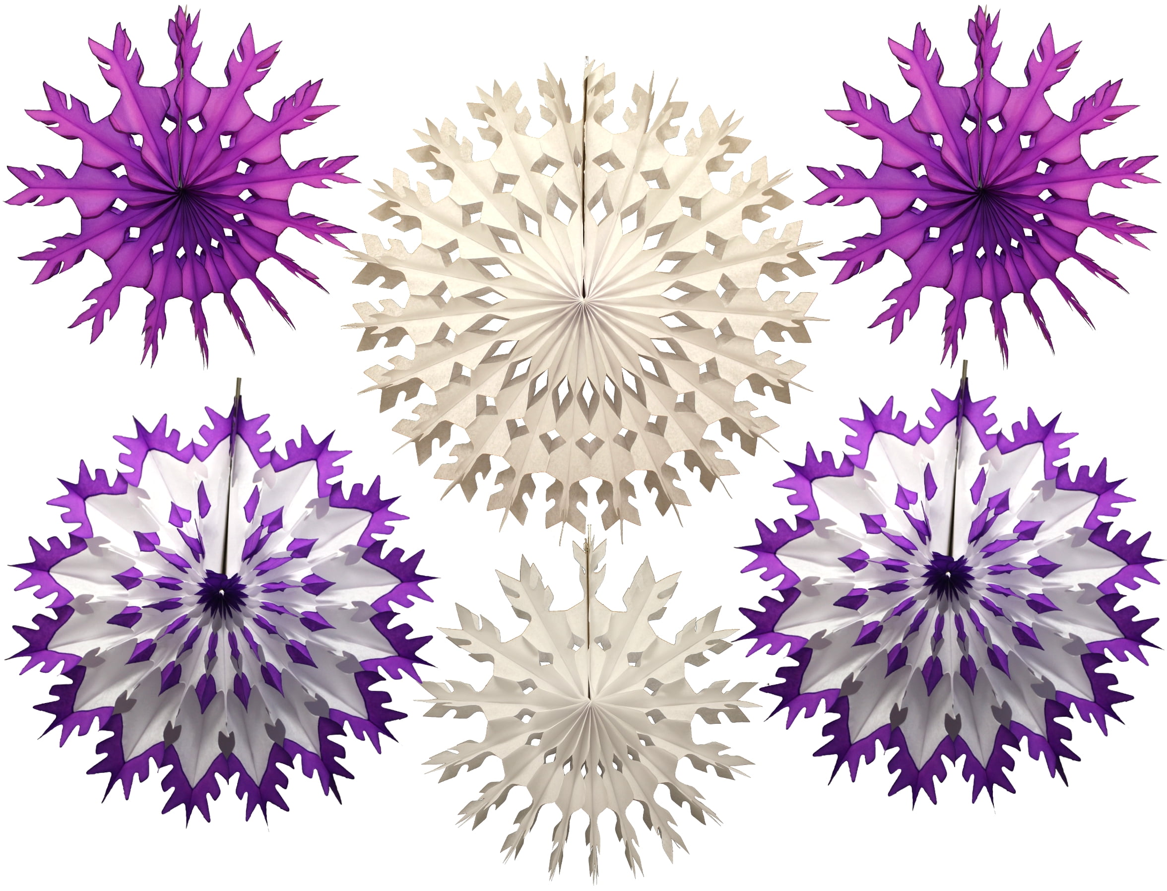 6Piece Devra Party MultiColored Tissue Paper Snowflake Party