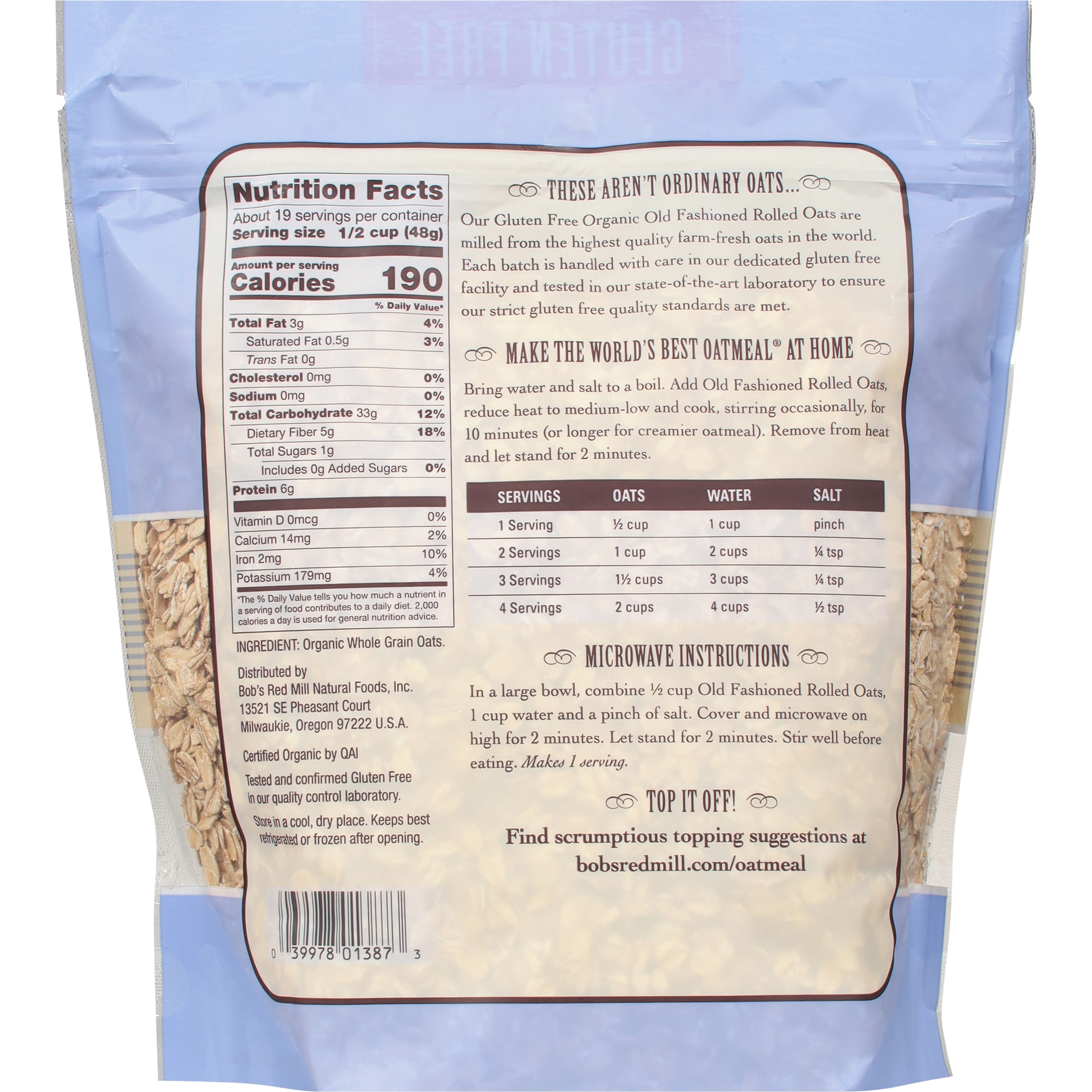 Bob's Red Mill, Old Fashioned Rolled Oats, Organic, 32 oz