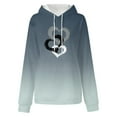 thumbnail image 4 of FAIWAD Hoodies for Women Drawstring Pullover with Pocket Gradient Print Casual Hooded Sweatshirt, 4 of 4