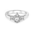 thumbnail image 3 of 2 Carat IGI Certified Pear Shape Lab Grown Diamond Engagement Ring | 14K White Gold | Emery Three Stone With Cushion Shape Side Lab Diamond Ring | FG-VS1-VS2 Quality Friendly Diamonds, 3 of 5