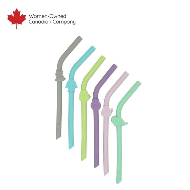 Melii Silicone Animal Straws with Cleaning Brush