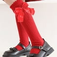 thumbnail image 3 of Odeerbi Bowknot Christmas Socks for Kids Boys Girls Mid-Calf Socks Fall Winter 2024 New Year's Red Socks Christmas Calf Socks Christmas Gift Stockings 3-12 Years Red, 3 of 5
