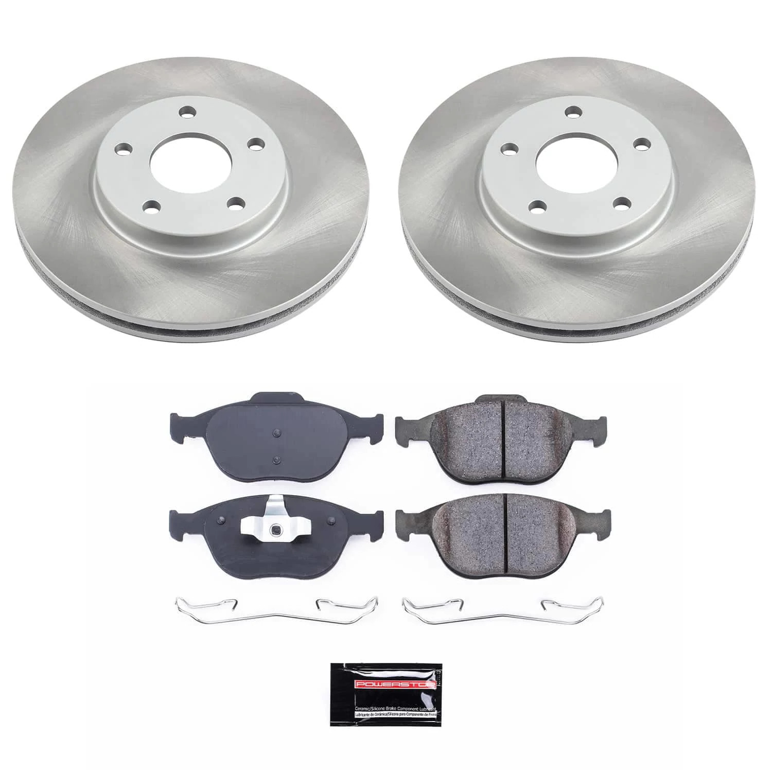 PowerStop Front Semi-Coated Rotor and Low-Dust Ceramic Brake Pad Kit SC5580