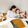 thumbnail image 4 of Homewish Retro Abstract Block Twin Comforter Sets,Aesthetic Artwork Bedding Set,Brown,Reversible,2pcs,1 Comforter and 1 Pillowcase, 4 of 7