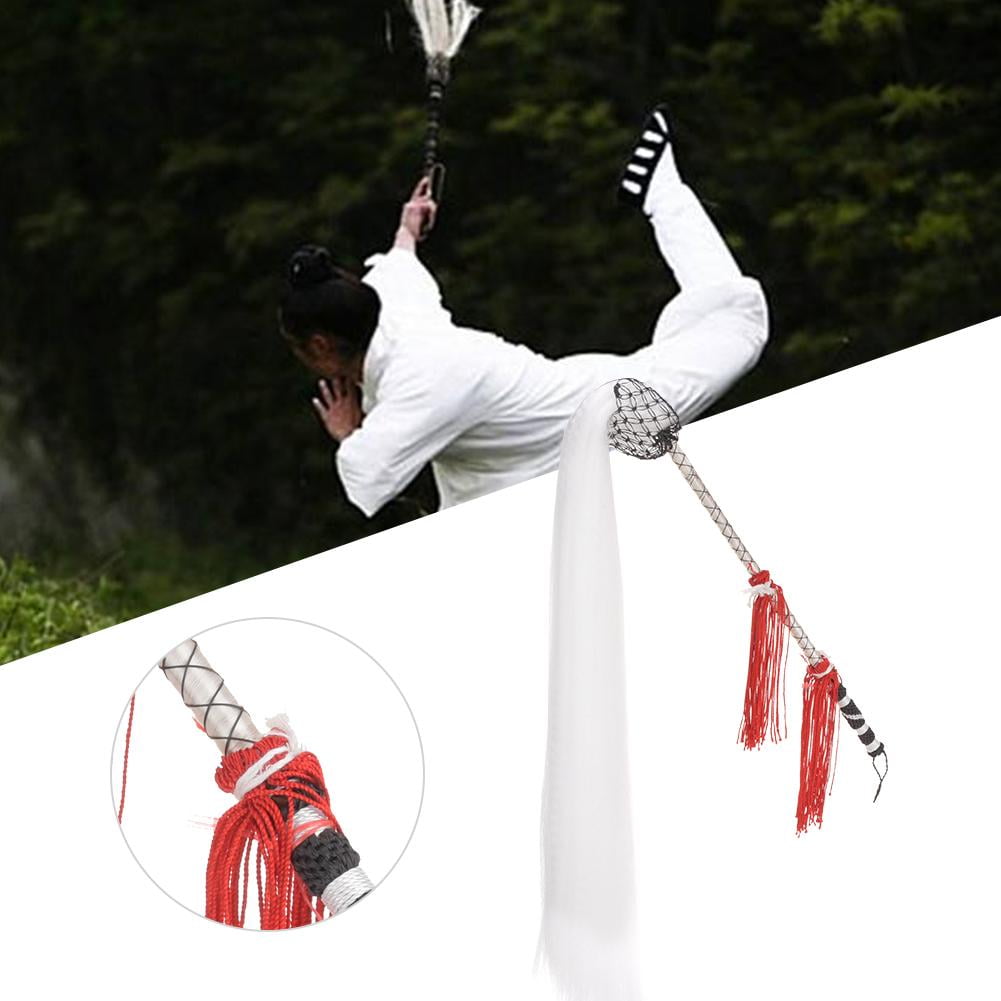 OTVIAP Fly Horsetail Whisk,Fly Horsetail Whisk Stick Handle for Chinese