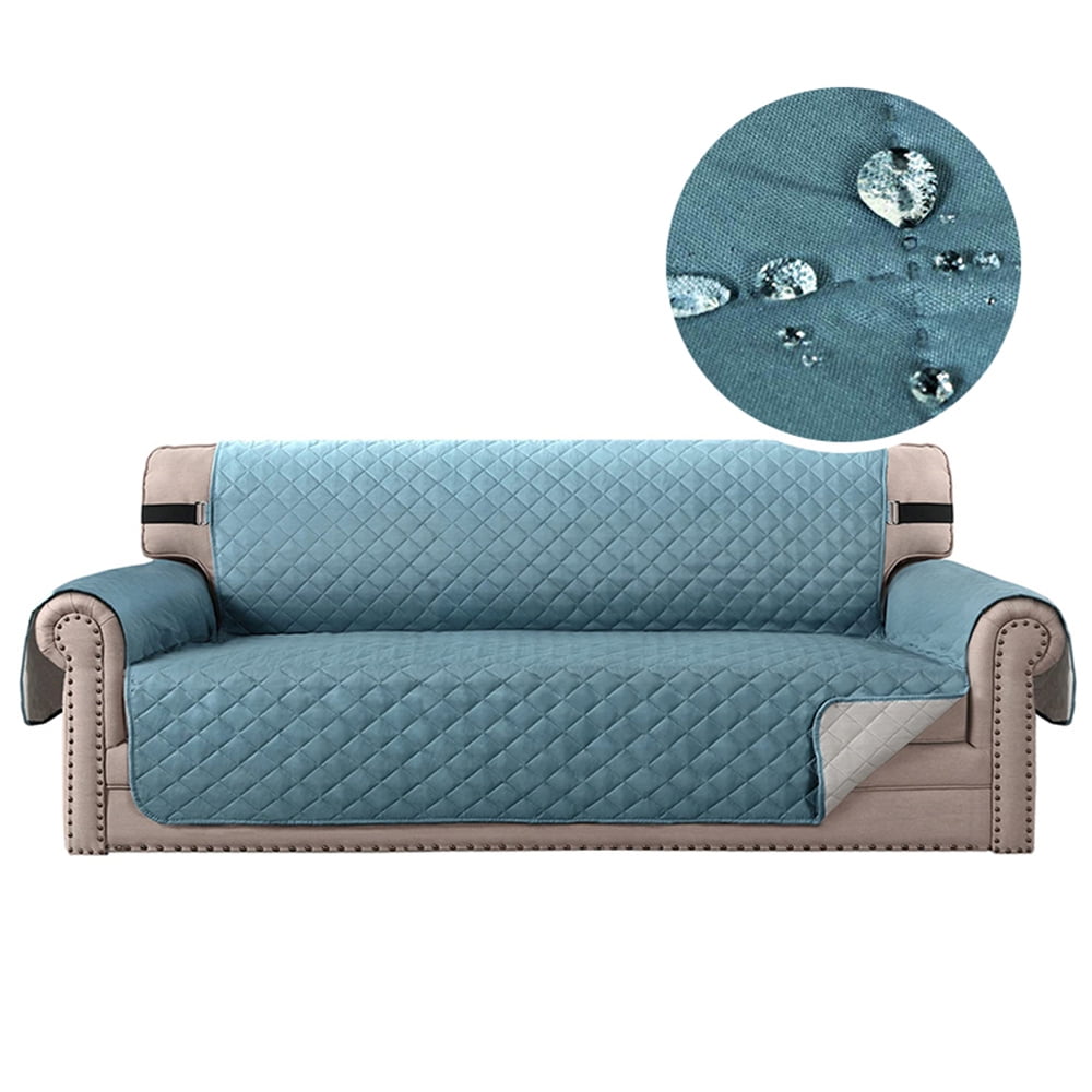 Sofa Slipcover Reversible Sofa Cover Water Resistant Couch Cover with Foam Sticks Elastic Straps