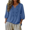 thumbnail image 5 of Breathable Linen Tops for Women Beach Vacation Flowy Summer Outfit, 5 of 6