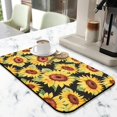 thumbnail image 2 of Washable Rubber Sunflower Cute Floral Dish Drying Mats for Kitchen Counter Home Large Coffee Bar Pad Accessories and Decor for Utensils Stemware 19.5''x12'', 2 of 6