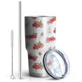 thumbnail image 2 of 30oz Red Christmas Truck Pattern Tumblers Stainless Steel Tumbler with Lid and Straw,Vacuum Insulated Double Wall Travel Tumbler Cups Mug with Cleaning Brush for Coffee,Tea, 2 of 7