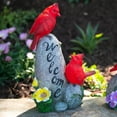 thumbnail image 6 of Exhart Solar Cardinals on Rock Garden Statue, 12 inch, Resin, Multicolor (Decor for Home Patio, Outdoor Garden, Yard or Lawn), Resin, 6 of 8