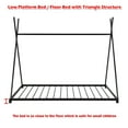 thumbnail image 5 of Bellemave Twin Size Montessori Floor Bed Metal Tent Bed Frame with Triangle Structure and Slat Support House Bed Teepee Bed Frame, No Box Spring Needed, Black, 5 of 10
