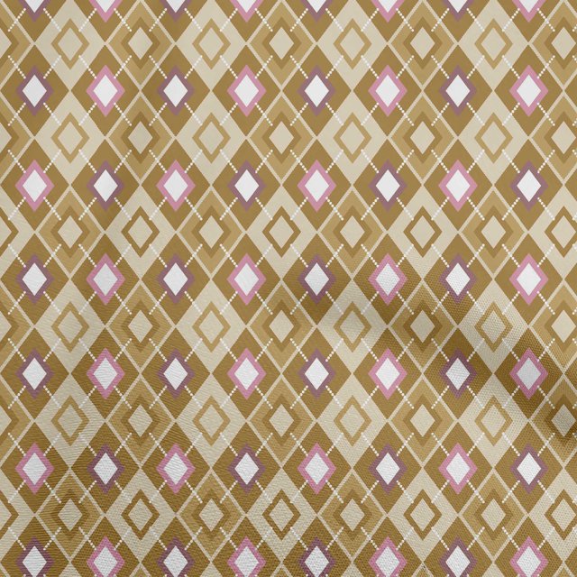 oneOone Cotton Silk Brown Fabric Check Sewing Craft Projects Fabric Prints By Yard 42 Inch Wide