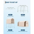 thumbnail image 4 of 7x10FT Portable Storage Shed with Roll-Up Door & Vent, Heavy-Duty Outdoor Carport Shelter Waterproof PE Tarp, for Motorcycle & Tools, 4 of 7