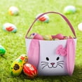 thumbnail image 2 of Lksixu Easter Bunny Basket, Cute Rabbit Design Easter Eggs Basket with Long Ears, Fabric Buckets Storage Bag for Easter Eggs Hunting, Handbag Candy Treat Tote Bags Spring Decor Gift for Kids Party, 2 of 5