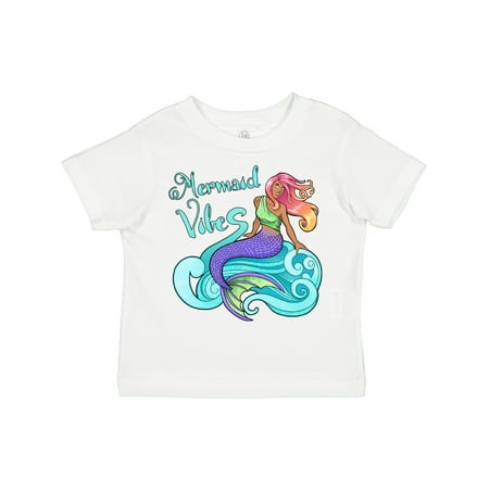 

Inktastic Mermaid Vibes Mermaid with Pink and Yellow Hair Gift Toddler Boy or Toddler Girl T-Shirt