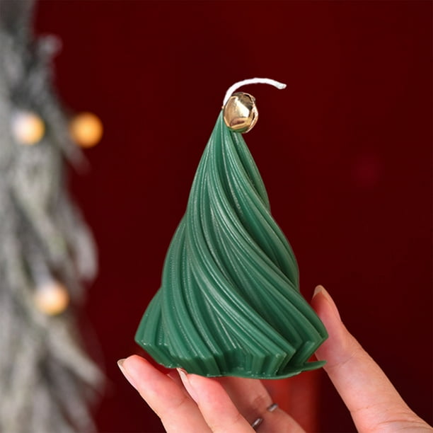 Vela con forma de árbol de Navidad, adorno para vela para el hogar, decoración navideña, vela