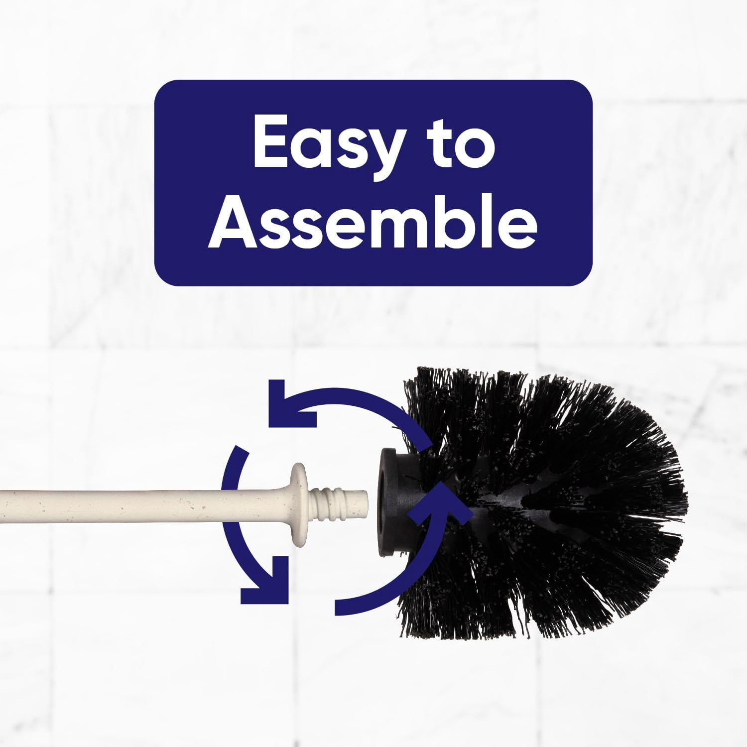 Toilet Brush Cleaner and Holder, Eco-Friendly Toilet Bowl Cleaner Brush with Scrubbing Wand, Brush and Storage Caddy for Easy Bathroom Cleaning, 3-Pack