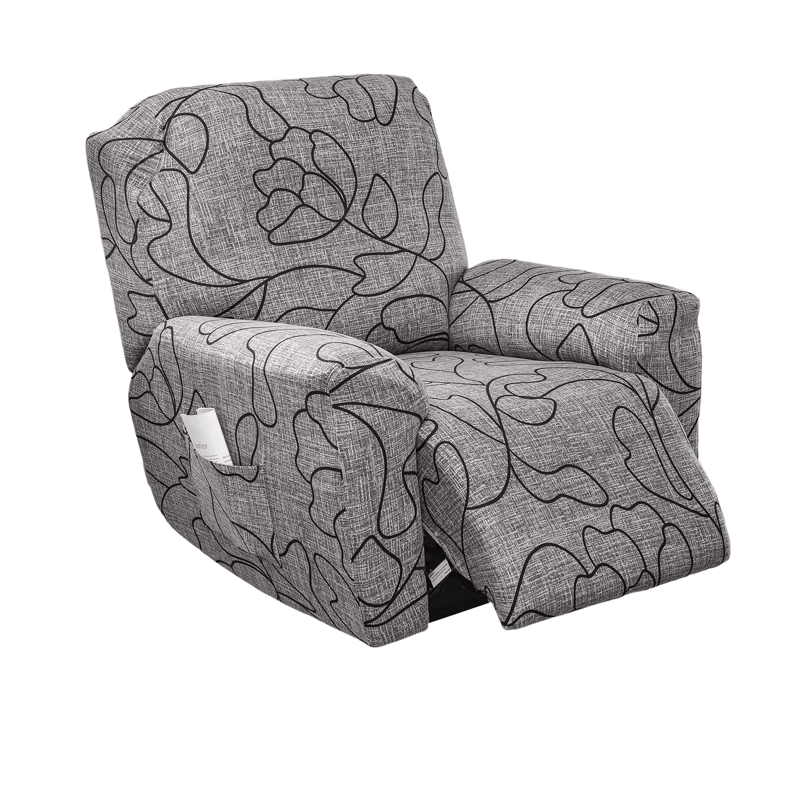 EcoAncheng Stretch Recliner Slipcover, 4 Pieces Printed Lazy Boy Chair