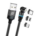 thumbnail image 2 of Jja Magnetic Charging Cable 3 In 1 360180 Rotation Magnetic Phone Charger 3a Nylon Braided Detachable Fast Charger Data Transfer Cable For Micro Usb T, 2 of 5