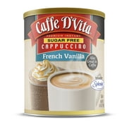 (6 Pack) Caffe D'Vita Sugar Free French Vanilla Cappuccino, 8.5 oz Canister