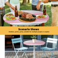 thumbnail image 6 of Elastic Fitted Round Tablecloth, Pink Gray White Waterproof Stretch Table Cover for 45"-54" Tables, Contemporary Simple Abstract Mottled Washable Outdoor Tablecloths for Patio, Picnic, Camping, 6 of 9