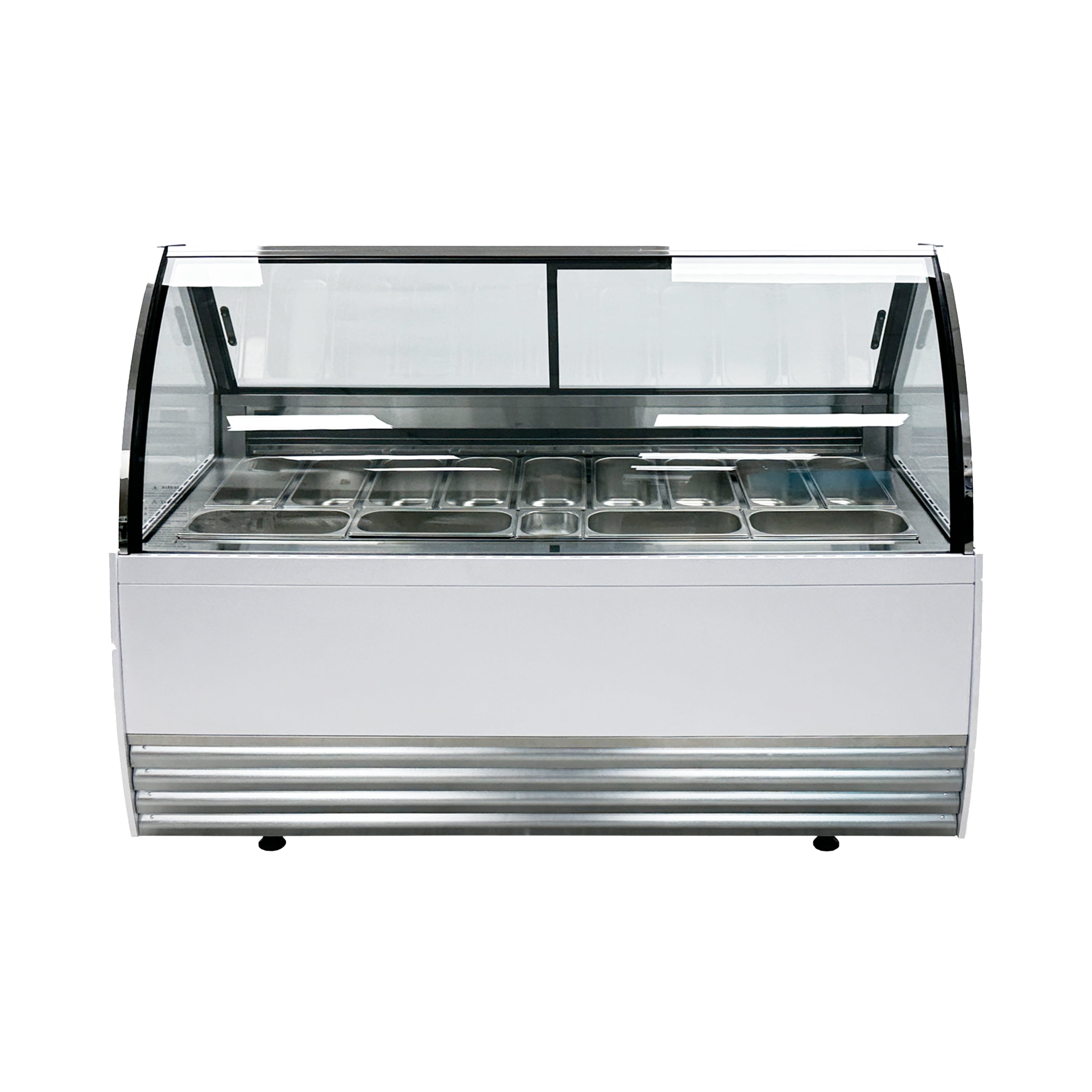 70in. Commercial Ice Cream Gelato Dipping Display Freezer 13 Pans Big Capacity Ice Cream Display Showcase
