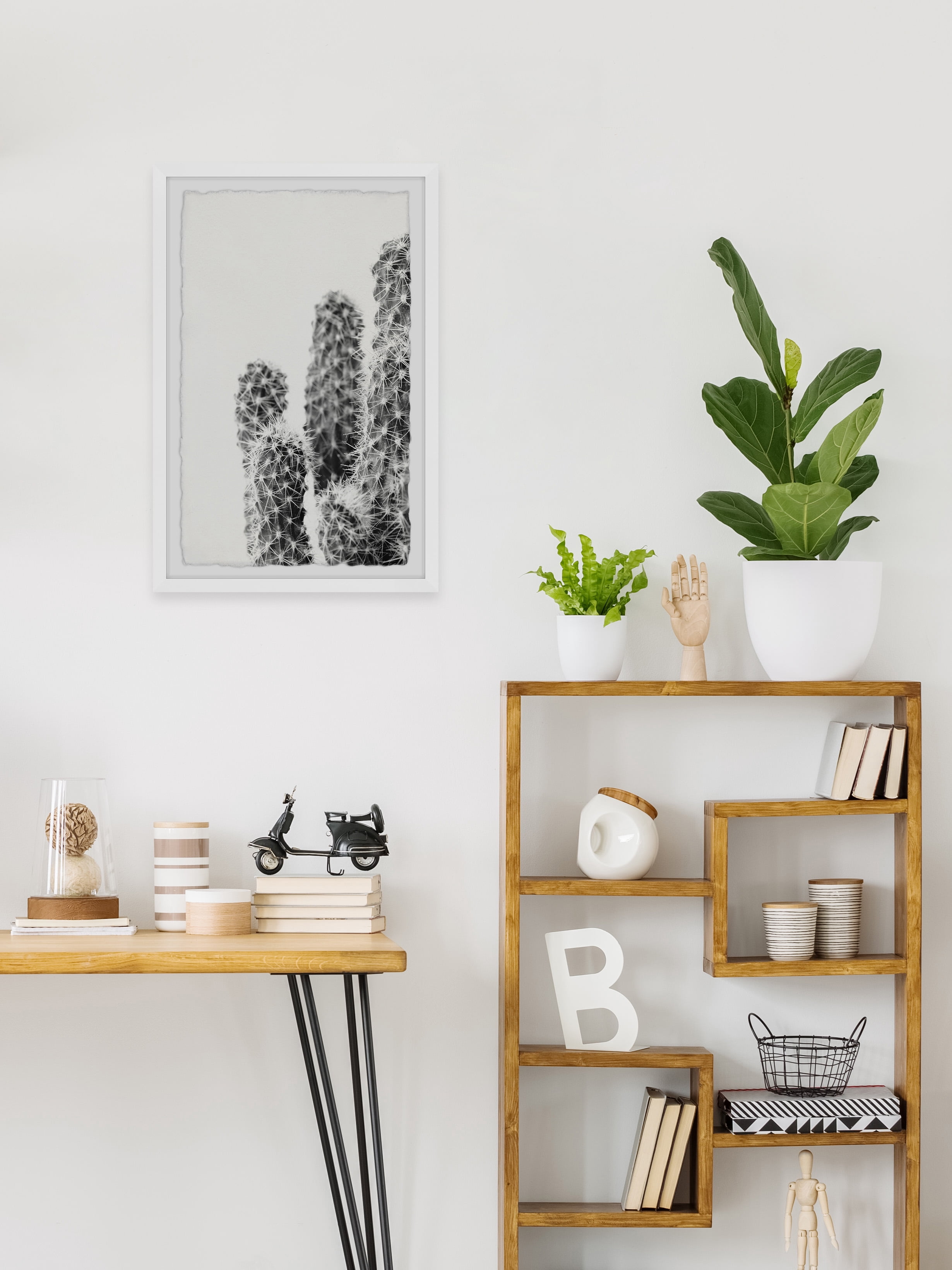 Marmont Hill White Thorns Framed Wall Art, 12" x 8"