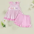 thumbnail image 2 of KEXE Girls Summer Outfits Cute Toddler Girl Outfits Toddler Girls Clothes Summer Outfits Baby Kids Short Sleeve T-Shirt Tops Shorts Sets, 2 of 3