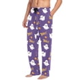 thumbnail image 2 of FORMRS Mens Pajama Pants with Pockets Cotton Sleepwear Lounge Bottoms Sizes S-2XL, Purple Ghost Pattern, 2 of 7