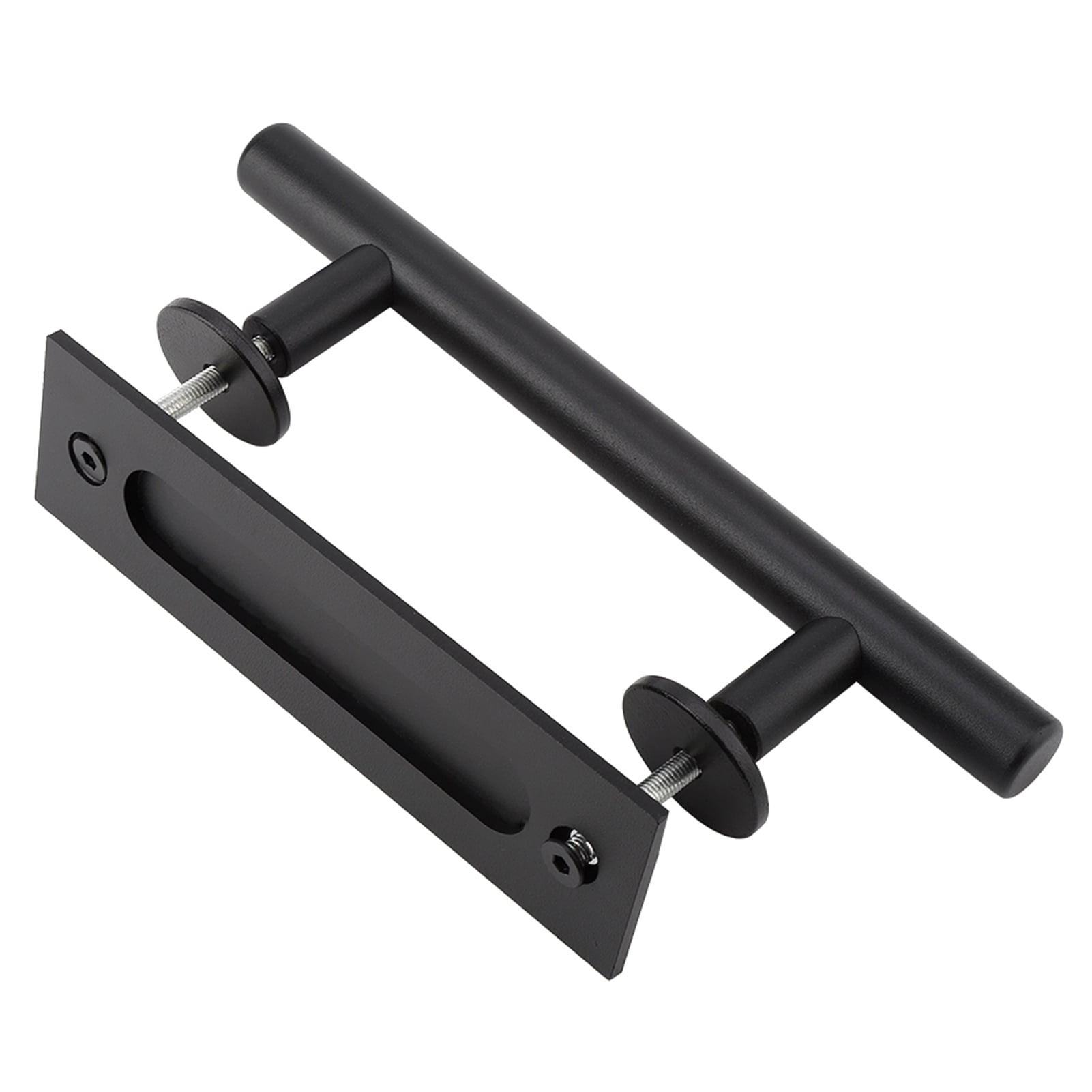 NFTIGB Black Heavy Duty Carbon Steel Sliding Barn Door Closet Pull Handle Wooden Gate Hardware 11.81 inches / 30 cm