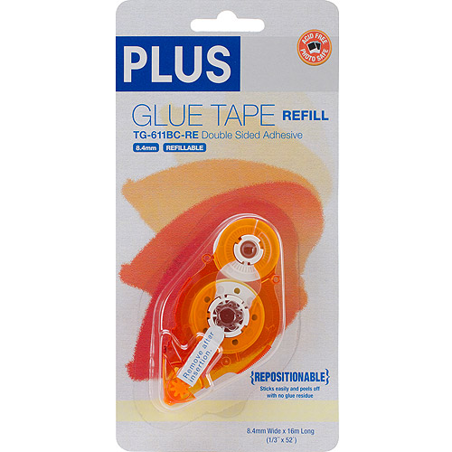 Plus Repositionable Glue Tape Refill.33"X52.5', For Use In 610BCRE, Pk 3