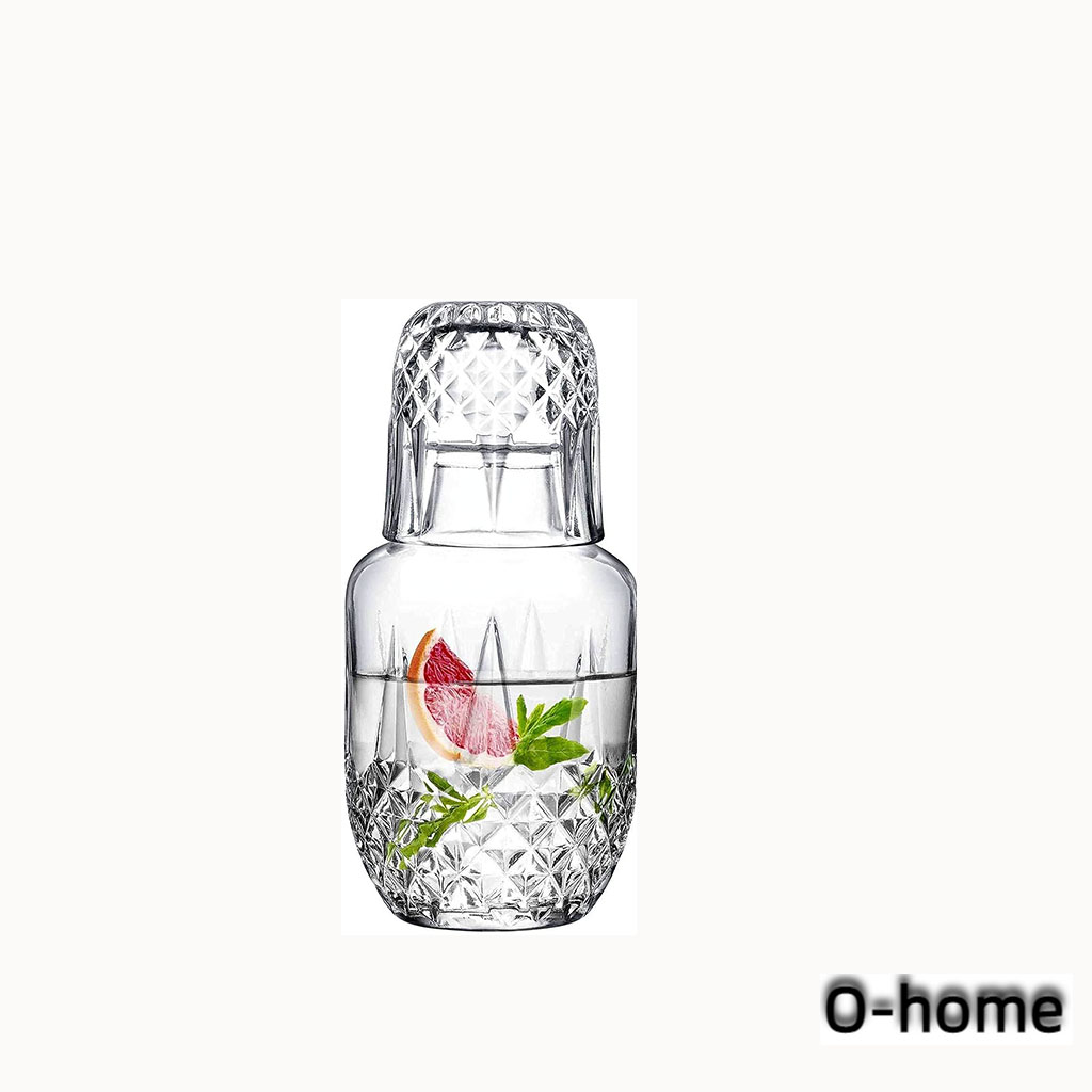 Bedside Water Carafe With Glass Set Cup and Bottle to Keep Next To Your Bed for a Handy