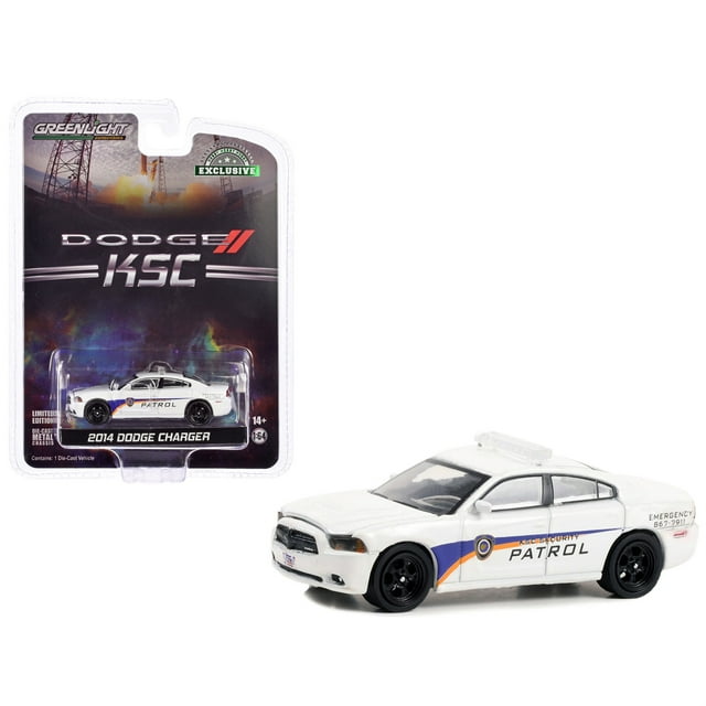 2014 Dodge Charger Blanc "Kennedy Space Center (KSC)" Patrouille de Sécurité "Hobby Exclusive" Série 1/64 Voiture Miniature Moulée sous Pression par Greenlight