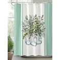 thumbnail image 2 of Fsddascl Eucalyptus Green Shower Curtain Set - Extra Long 72" x 96" Washable Bathtub Curtain with 12 Hooks, Stripes Flower Cactus Plant Waterproof Fabric Stall Shower Curtains for Bathroom/Bathtub, 2 of 6