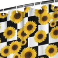 thumbnail image 3 of Sunflower and Checkerboard Black Modern Waterproof Shower Curtain Set with 12 Hooks, Washable Decorative Bathroom Shower Curtain, 3 of 6