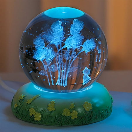 

Night Light Flower 3D Rose Carved Table Light USB LED Night Light Cute Cat Statue Bedroom Decoration Birthday Suitable For Childre Home Essentials