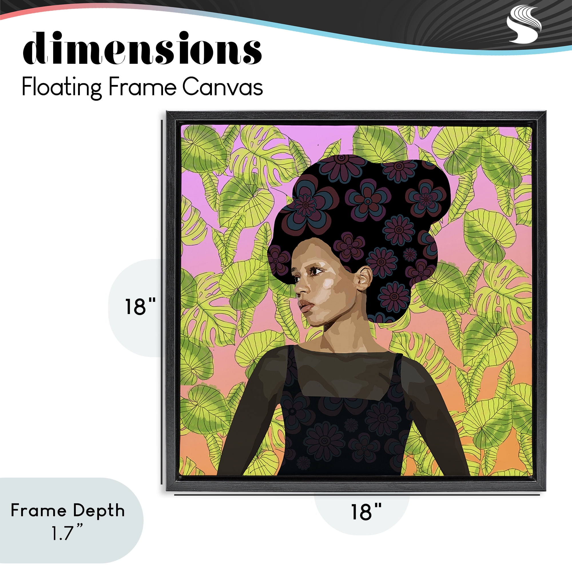 Stupell Industries Whispers Of Bloom Black Framed Floater Canvas Wall Art, design by Lynnda Rakos