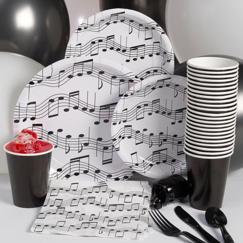 Stumps Music Note Printed Multicolor Basic Party Supply Set, 8 Pack