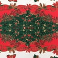 thumbnail image 6 of Christmas Tablecloth Rectangle - 60x120 inch Holly Ribbon Pattern Washable Wrinkle Resistant Holiday Tablecloths for Christmas Family Gathering, Dining Room Table 130GSM, 6 of 6