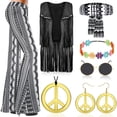 thumbnail image 1 of Conjunto de Disfraz Hippie para Mujer Mukum 8 Piezas Años 60 y 70 Negro M, 1 of 7