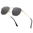 thumbnail image 1 of Gafas de sol Htms Htms con montura metálica polarizada hexagonal, dorado y negro, 1 of 6