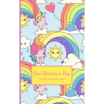 Inspirational Notebooks: One Unicorn A Day : Cute Mini Unicorn Coloring Notebook With Simple Unicorn Drawings On Each Page (Series #1) (Paperback)