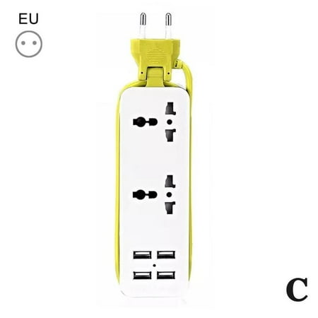 

Power Strip With 4 Ports Usb Charging Station Outlets Us Eu Uk Plug 1.5m Extension Cord Portable Electric Power Strip Y5Y0