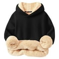 thumbnail image 3 of Tdoqot Toddler Girls Boys Hoodies Fleece Lined- Casual Long Sleeve Pullover Soft Warm Kids Winter Clothes Black Size 5 T, 3 of 4