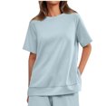 thumbnail image 2 of T Shirts for Women Workout Round Neck T Shirts Short Sleeve Spring Tee Summer Fashion Loose Clothes 2025 Tops, 2 of 7