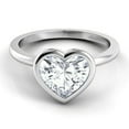 thumbnail image 3 of HeartsAndYou 1ct Heart Cut Moissanite Bezel Set Solitaire Engagement Ring for Women 18k White Gold Over Silver Stylish, 3 of 5