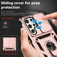 thumbnail image 3 of For Samsung Galaxy S22 Ultra Case, Military Anti-Drop Hybrid Rugged Shockproof Kickstand Case with Ring Holder Magnetic Car Mount Slide Camera Lens Protect For Samsung Galaxy S22 Ultra 6.6",Rosegold, 3 of 8