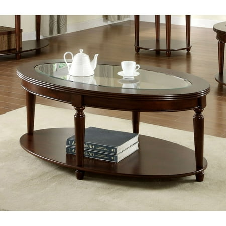 Furniture Of America Crescent Dark Cherry Gl Top Oval Coffee Furniture Of America Crescent Dark Cherry Gl Top Oval Coffee Table
