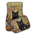 thumbnail image 2 of XYZCANDO Black Cat Retro Flower Print Car Floor Mats Full Sets 2 PCS Front & 2 PCS Rear Carpet Mats Car Rugs Automotive Accessories Auto Floor Protector Universal Fit SUVs Sedan Truck, 2 of 6